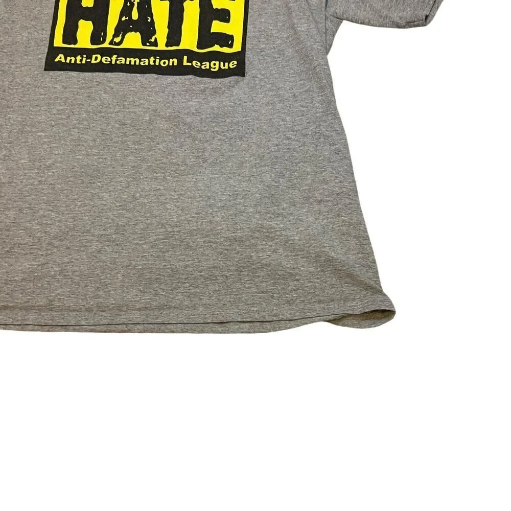 No Place For Hate Anti Defamation Leauge T-Shirt Size Large Grey Short Sleeve - Picture 3 of 7